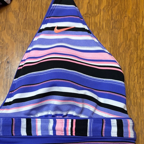 Nike Women's Striped Swim Top - Purple, Pink, Black - Picture 2 of 6